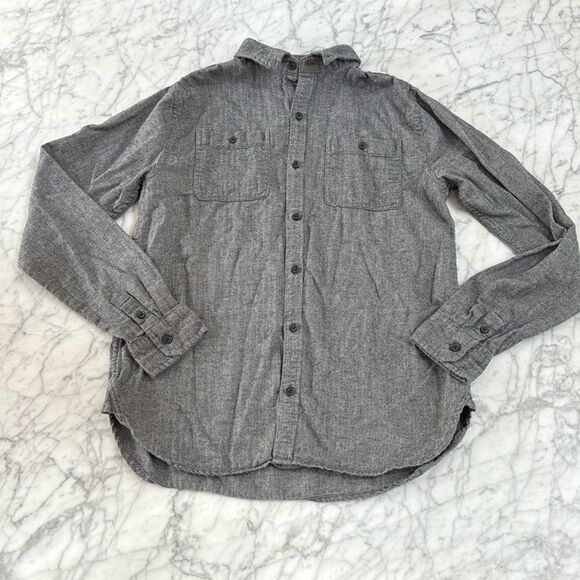Boys’ Janie and Jack Heather Gray Herringbone Button Down Shirt - Size 16/18 - Picture 1 of 6